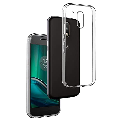 REY Funda Carcasa Gel Transparente para Motorola Moto G4 Play, Ultra Fina 0,33mm, Silicona TPU de Alta Resistencia y Flexibilidad