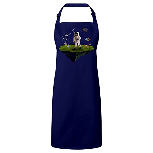 Tablier cuisine haut de gamme motif cosmonaute et art collage