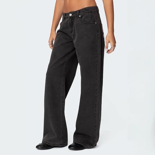 Bow Jeans for Women Cute Y2K Lightweight Pants Baggy Loose Fit Coquette Bow Embroidered Pants with Pockets4