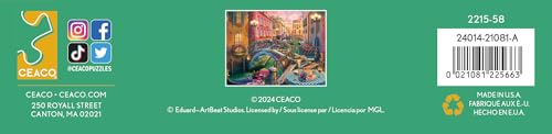 Rompecabezas Ceaco - Canal de Venecia al Atardecer - 300 piezas grandes para adultos | Arte de Eduard, fabricado en EE.UU., tamaño final 24 x 18 pulgadas, incluye póster, ideal como regalo y para enmarcar miniatura 6