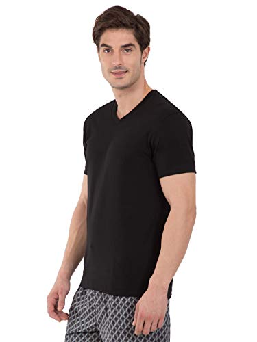 Image of Jockey Men's Solid Regular Fit T-Shirt (2726-0105-BLACK XX-Large)