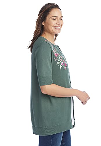 Woman Within Plus Size Perfect Elbow-Length Sleeve Cardigan4