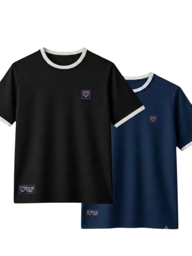 Image of YAZOLE Men's Round Neck Solid T Shirt | Regular Fit Lycra Blend Half Sleeve Tee | Casual Gym Running Walking Sports Office Travel | Stretch Fabric | Comfortable for Everyday use | (S to XXL)