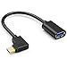 Produktbild CableCreation Typ C auf USB 3.0 Adapter, 90 Grad USB C Stecker auf USB A Buchse OTG Kabeladapter, Kompatibel mit MacBook Pro, Samsung Note 8, Dell XPS 15 usw., 15cm / Schwarz