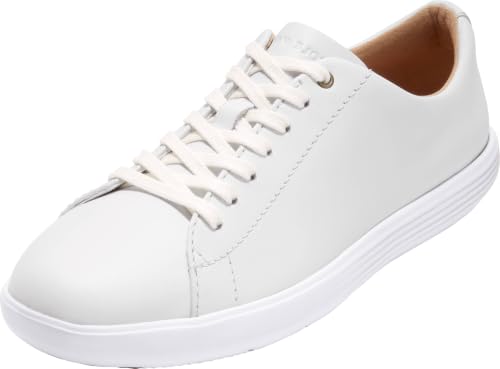 Cole Haan Women's Grand Crosscourt Lightweight Leather Sneaker, Optic White Leather/Optic White, 10.5-B US