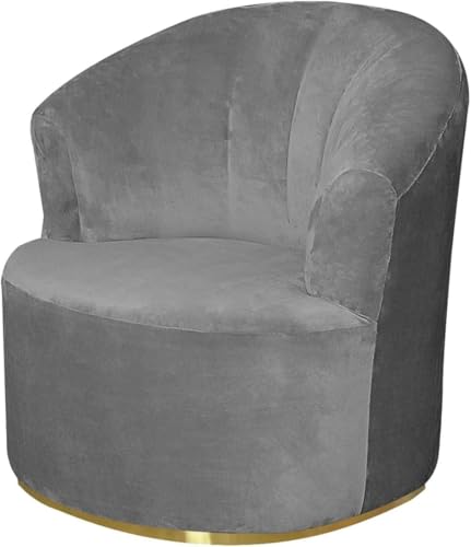 Funda elástica de Terciopelo para sillón Giratorio Tipo Barril - Funda Moderna para sillón Redondo Decorativo, Protector de Muebles Lavable a máquina para la decoración de la Sala de Estar o