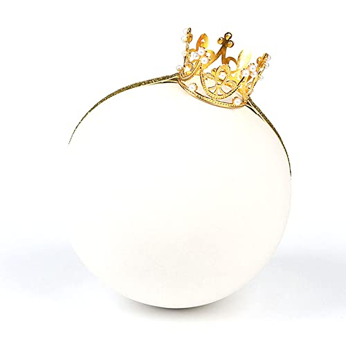 Nishine 2 Pieces Baby Girls Crown Headband Princess Tiara Headdress Set Toddler Elastic Head Band (Gold) #TOP1