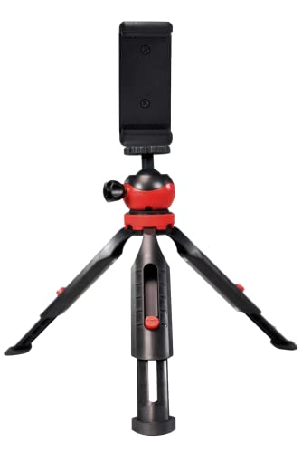 Prolite Mini Table Tripod (MTR-220) (18cm) with Mobile Holder | Portable, 360 Degree Ball Head, Height Adjustable | for Smart Phones, Compact Camera, GoPro, Ring Light 10 inch, Pocket Projector