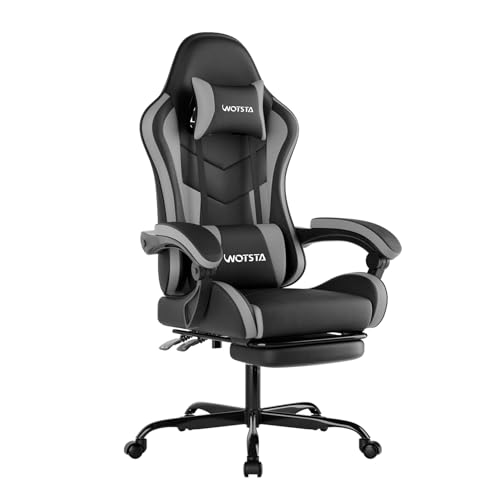 WOTSTA Gaming Chair Computerstuhl Ergonomischer Gaming Stuhl mit Fußstütze Bürostuhl...