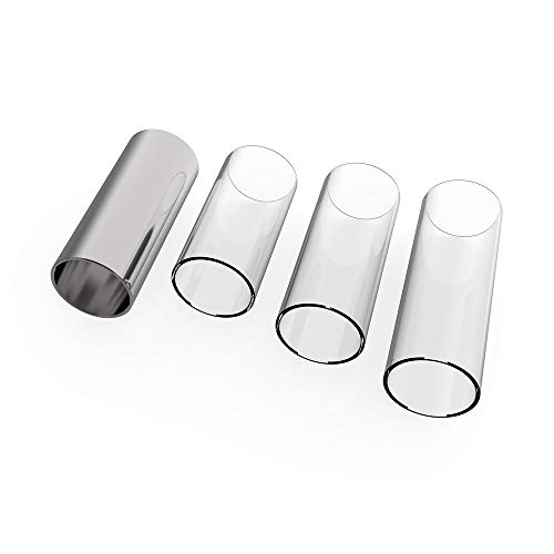 KKmoon Conjunto de lâminas de guitarra inclui 3 lâminas de vidro (5,1 cm / 6 cm / 7 cm) + 1 lâmina d