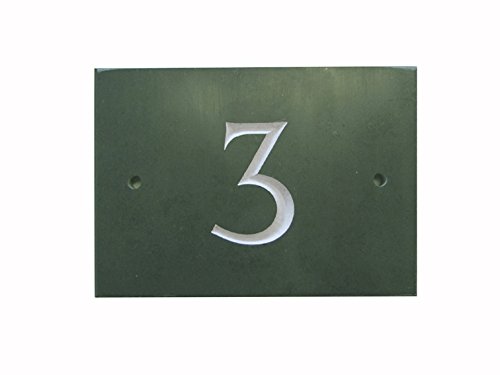 Green Slate House Number (1-99) (No 3) — image 1