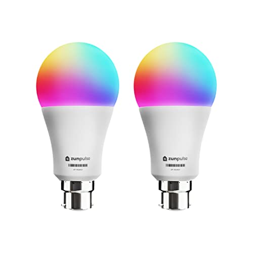 Image of zunpulse Bluetooth Enabled 9W Smart Bulb (B22 Base Type) (Pack of 2)