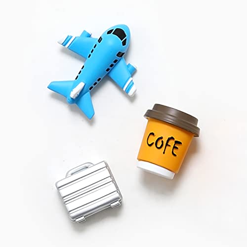 Imanes decorativos de resina para refrigerador con tema de viaje miniatura 1