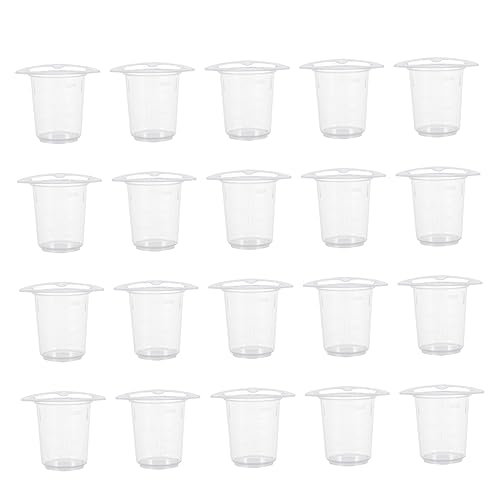 Ciieeo Laboratory Measuring Cup Set 20pcs Plastic Graduated Beakers Accurate Scale Spill-proof Spouts