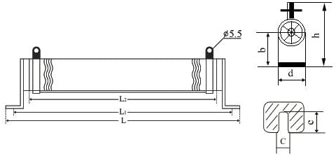 Resistance corrugated brake resistance, 3000W porcelain tube winding high power brake resistor(58R)