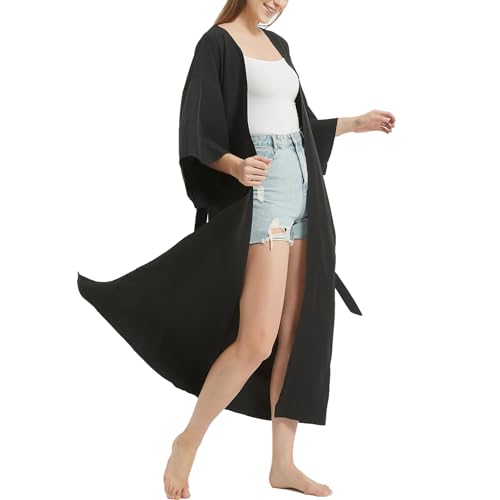 Women's Bohemian Floral Print Kimono Cardigan Summer Swimsuit Beach Cover Up Dresses