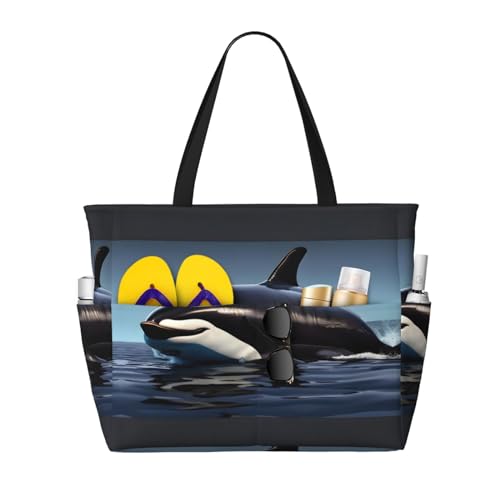 Grand sac à bandoulière orque : le tote bag noir idéal pour le shopping et le travail