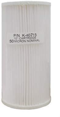 Unicel (K-40715-B) 10"x4.5" Full Flow Style Pleated 50 Micron Polyester Filter