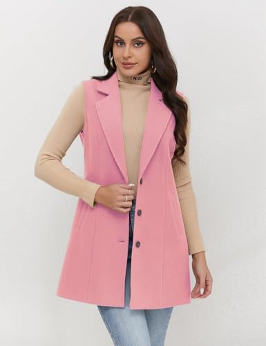 Image of IDEALSANXUN Plaid Vest for Women Fall Winter Sleeveless Blazer Jackets