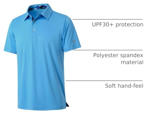 Image of Mens Polo Shirts Short and Long Sleeve Casual Solid Stylish Dry Fit Performance Designed Collared Golf Polo Shirts for Men