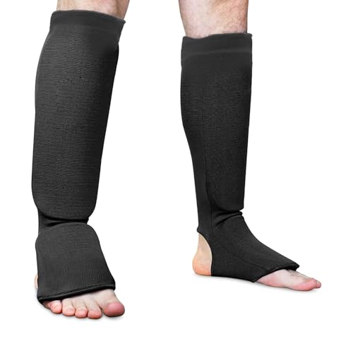 レッグガード 格闘技 キックボクシング レガース 足首保護 パッド入り 通気性 耐摩耗 レッグプロテクター 空手 総合格闘技 練習用 男女兼用 S/?/?