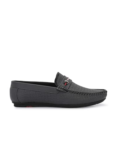 Image of FOOTLOOSE Stylish Grey Comfort Loafers for Men's