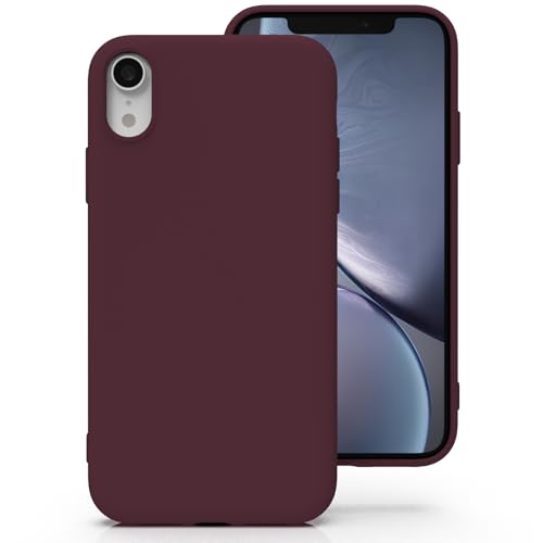 Zuvirelx Silicone Case for iPhone XR Soft Grip Thin Minimalist Shockproof Non-Slip Pocket-Friendly - Burgundy
