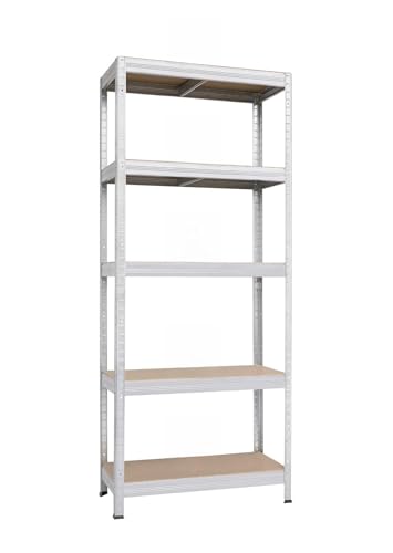 Tec Hit 304555 - Estantería de Almacenamiento (5 estantes, 180 x 75 x 35 cm, 175 kg/Estante), Color Gris