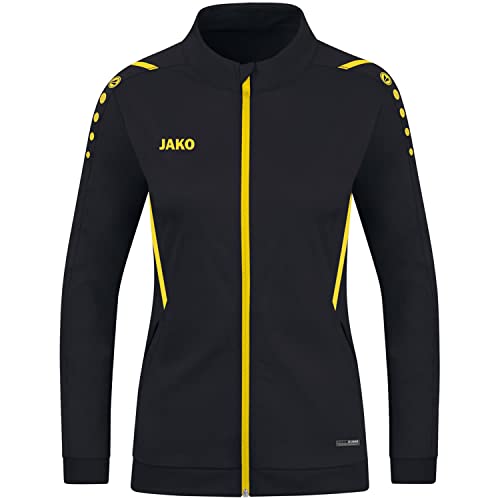 JAKO Damen Polyesterjacke Challenge, Schwarz/Citro, 42 – Ansicht 1