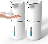 2 Pack Automatic Soap Dispenser – Touchless Foaming Soap Dispenser 400ml USB Rechargeable Dispenser Electric Wall Mounted 4levels Adjustable Foam Dispenser Pump for Bathroom Kitchen Dish Soap