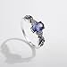 Fashion Ring Set, Anillos para Mujer de Oro 14K Blanco Vintage Leaf with Purple Oval Lab Created Sapphire Size 7.5