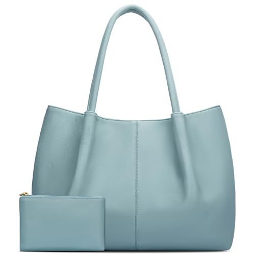 La mejor selección de Bolsas para Dama en Monterrey los 5 más buscados. 41 KKXIU - Bolso de hombro de piel vegana para mujer, bolsa de viaje de gran capacidad, Azul/claro, L