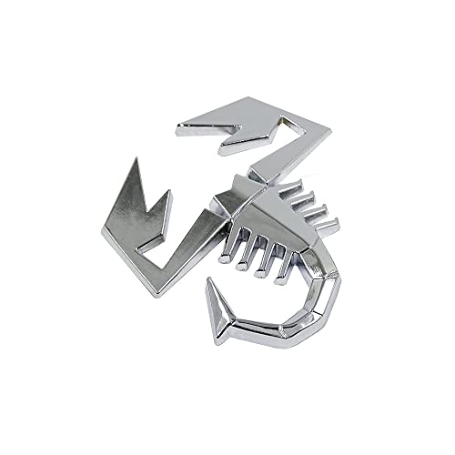 Adesivo Generico Stemma Logo Scorpione per Abarth 500 595 695 124 Grande Punto Stilo Bravo 3D Emblema Adesivo in Metallo Massiccio Posteriore Laterale Cromato