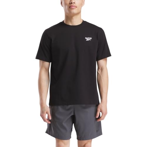 Reebok Cody Small Logo Crew Neck SS tee Shirt, Negro, M