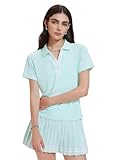Women 2 Piece Tennis Skirt Set Pleated Golf Outfit, Polo V-Neck Athletic Dress Alternative Skort Set For Pickleball Pockets Mint Green