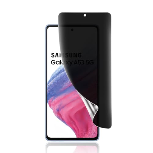 【1枚セット】Galaxy A53 5G 用 覗き見防止フィルム 指紋認証対応 【柔らかいTPU素材 自動修復】Galaxy A53 5G SCG15 / SC-53C 対応 3D曲面保護ガラスフィルム【インストールツール付き】貼り付け簡単 浮き防止 高透