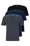 rene lezard outlet kitzingen maschinenwaschbar bei 40°C BOSS Herren V-Neck T-Shirt, 3er Pack Classic, Open Blue 497, M