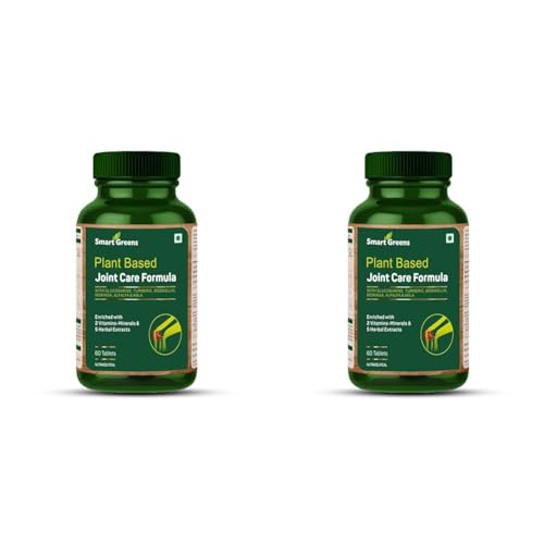 Image of Plant Based Joint Care Formula with Glucosamine, Turmeric, Boswellia, Moringa, Amla & Alfalfa- 60 Tablets (Pack of 2)