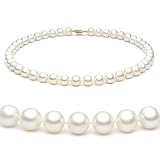 Unique Pearl 14K Yellow Gold 10-11mm White Freshwater Cultured Pearl Necklace in AAA Quality, 18 Inc