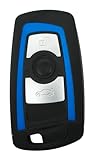 Keyless Entry Replacement Key Fob Shell Cover fit for BMW 1 2 3 4 5 6 7 Series X1 X3 M2 F Series 235ix 320 E90 E92 E93 X5 F10 F20 F30 F40 Key Fob (Blue, 3 Buttons)