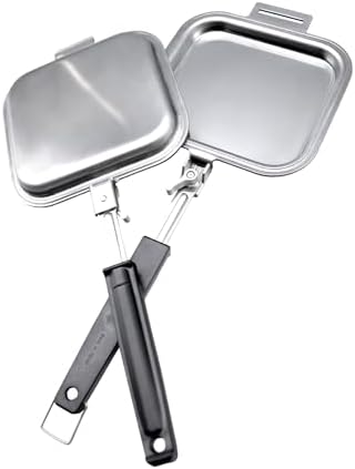 UJack(ユージャック) 日本製 アルミホットサンドメーカー 直火・ガスコンロ/焚き火対応 （IH非対応） 特許取得 取っ手が取れる・軽くて熱伝導性が良い アルミ製 焼印分離型 (フルフラット-ノンコーティング)