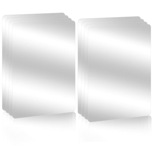 KALIONE 8 Pack Shatter Proof Plastic Mirrors, Acrylic Mirror Sheets, Double-Sided Mini Square Mirrors, Safety Mirror Tiles, Small Mirrors for Classroom Office Home DIY Crafts Making Supplies, 5x7Inch