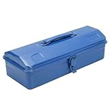 Bulevisiter Werkzeugkiste aus Metall, robuste Aufbewahrungsbox für Werkstatt, Garage und Haushalt, mit Stahlkonstruktion und sicherem Verriegelungsverschluss, Blau (42 x 16 x 12 cm)
