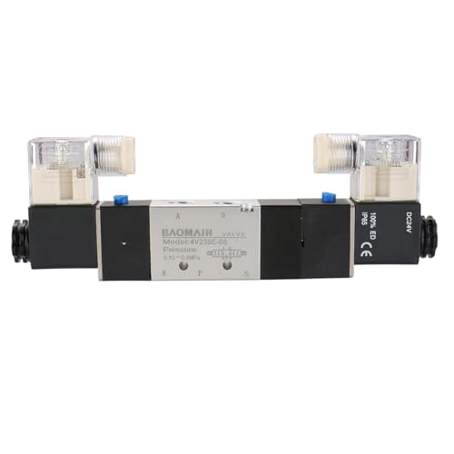 Baomain Pneumatic Solenoid Air Valve 4V230E-08 24VDC 5 Way 3 Position Internally Piloted Acting Type Double Electrical Control (DC 24V) by Baomain - Used condition - US$10.76