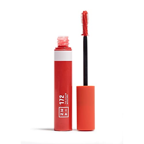 3INA MAKEUP - The Color Mascara 172 - Orange - with Vegetal Keratin - Volume and Lift Mascara for Sensitive Eyes