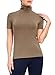 AUHEGN Short Sleeve Turtle Top for Women Work Khaki X-Large