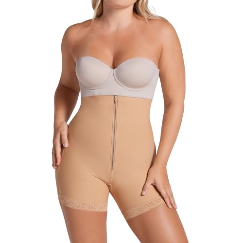 Leonisa High Waist Post Surgical Firm Compression Panties with Adjustable Belly Wrap, Black, S