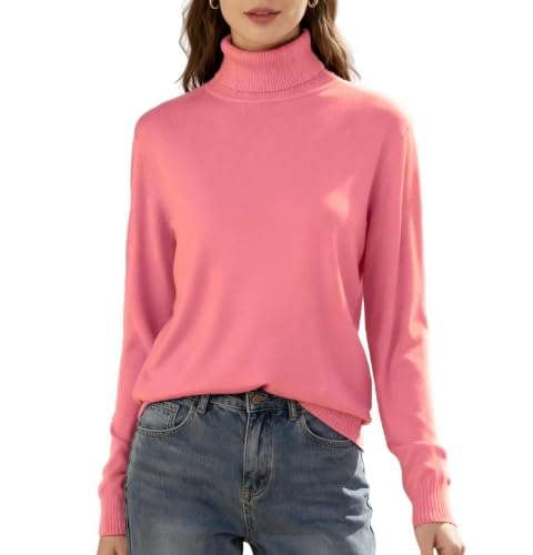 Image of SANGTREE Women's Turtleneck Sweaters Long Sleeve Pullover Tops | Breathable and Lightweitht Fall Winter Fashion Outfit.Perfect for Daily,Office,Vacations,Holiday,Family Gatherings Etc.