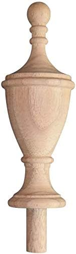 Wood Finial. Bed Post Finial. 4 3/4 x 1 3/4 Choice: Oak Maple Cherry Mahogany Walnut #44. (Mahogany)