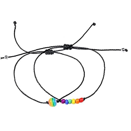 Onsinic 2 Stücke Rainbow Armband Für Lesbische Gay Pride Perlen Saite Paar Armbänder Handgemachte Armband Schmuck Geschenk